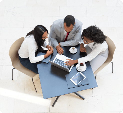 Real estate colleagues working together